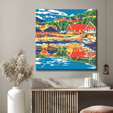 Painting by Numbers Fishing Huts Norway